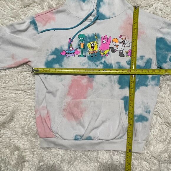 Spongebob SquarePants Hoodie Mens M Tie Dye Nickelodeon Pullover Nostalgia 90s - Picture 2 of 3